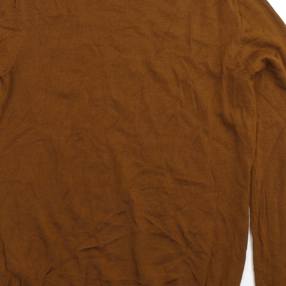Reiss Mens Brown  Knit Pullover Jumper Size S
