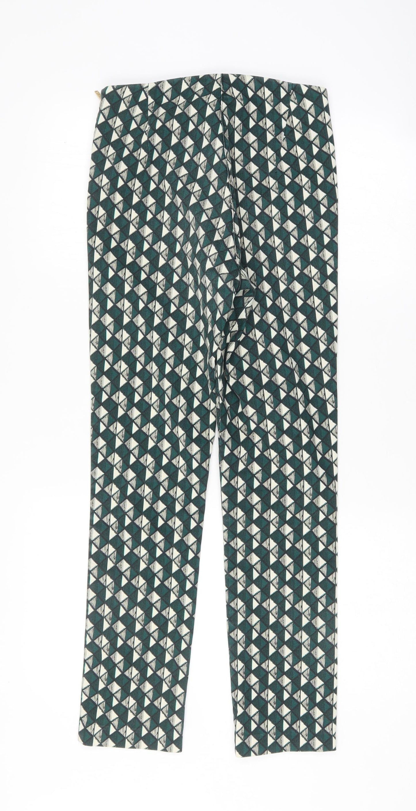 H&M Womens Green Argyle/Diamond  Trousers  Size 26 L28 in