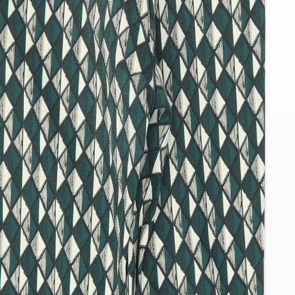 H&M Womens Green Argyle/Diamond  Trousers  Size 26 L28 in