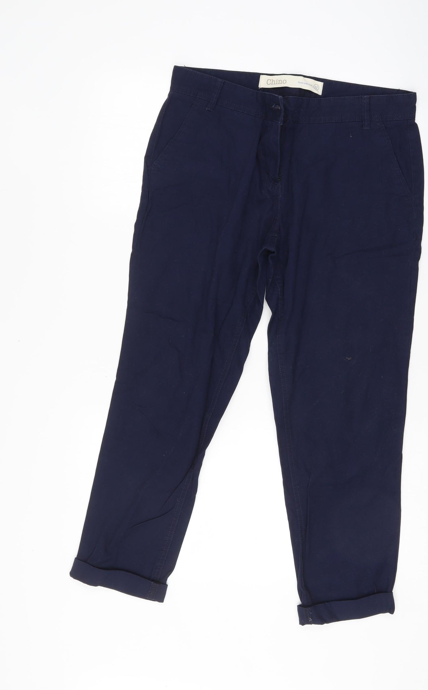 NEXT Womens Blue   Chino Trousers Size 12 L26 in