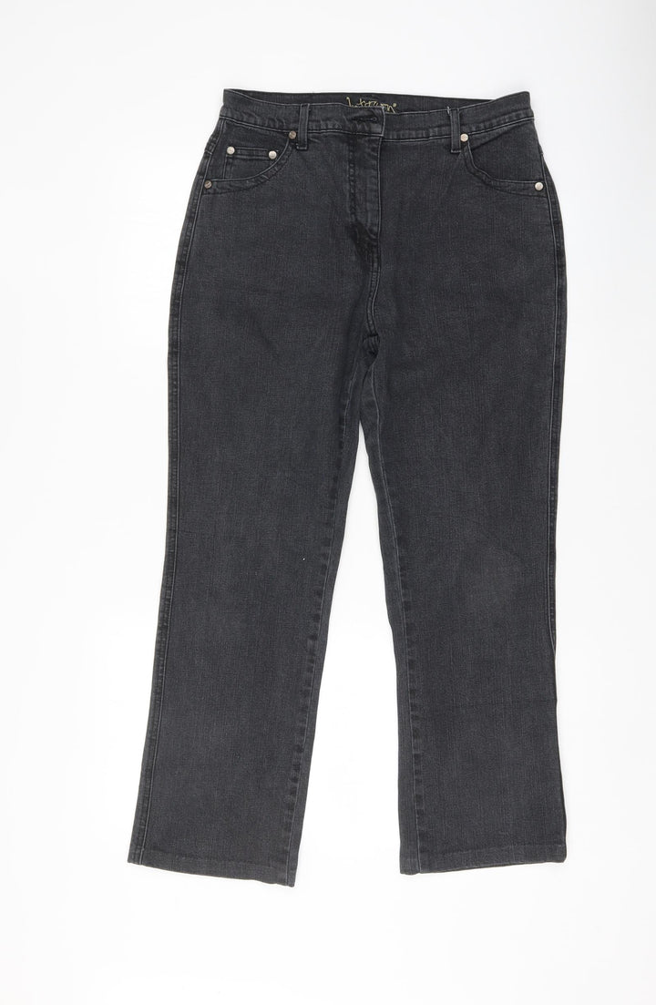 Preworn Womens Black Straight Jeans Size 32 L26.5 in