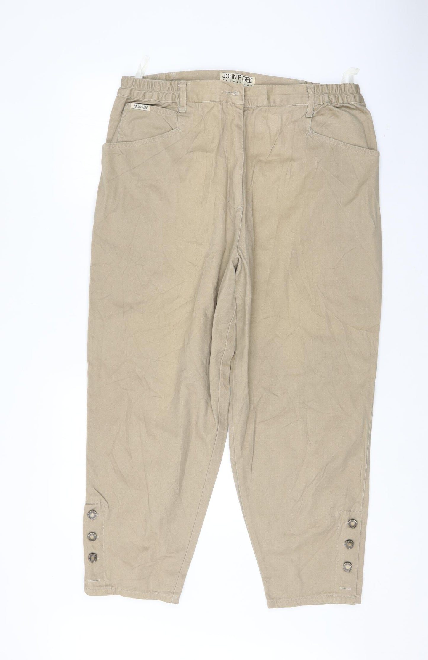 JOHN F. GEE Womens Beige   Trousers  Size 36 L26 in