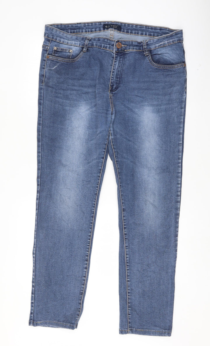 b s fashion Womens Blue Straight Jeans Size 39 in L30 in