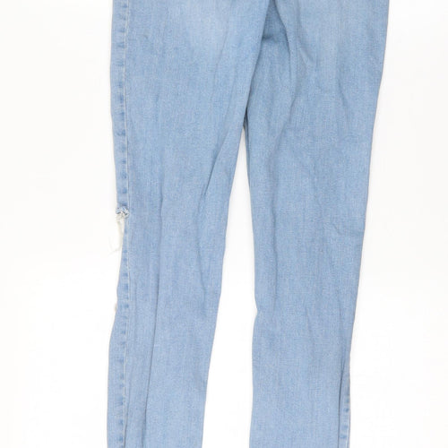 Topshop Womens Blue Houndstooth  Mom Jeans Size 30 L32 in