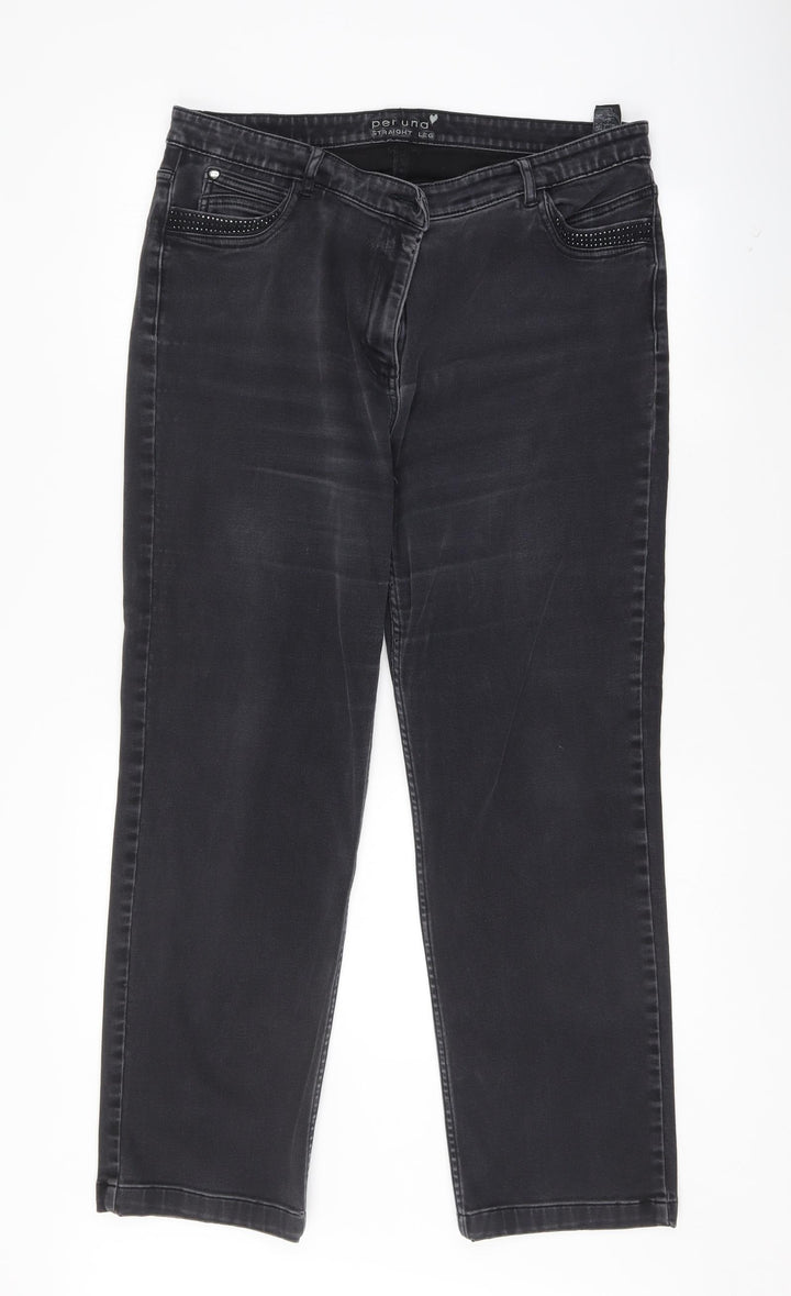 Marks and Spencer Womens Black Straight Jeans Size 36 L28 in