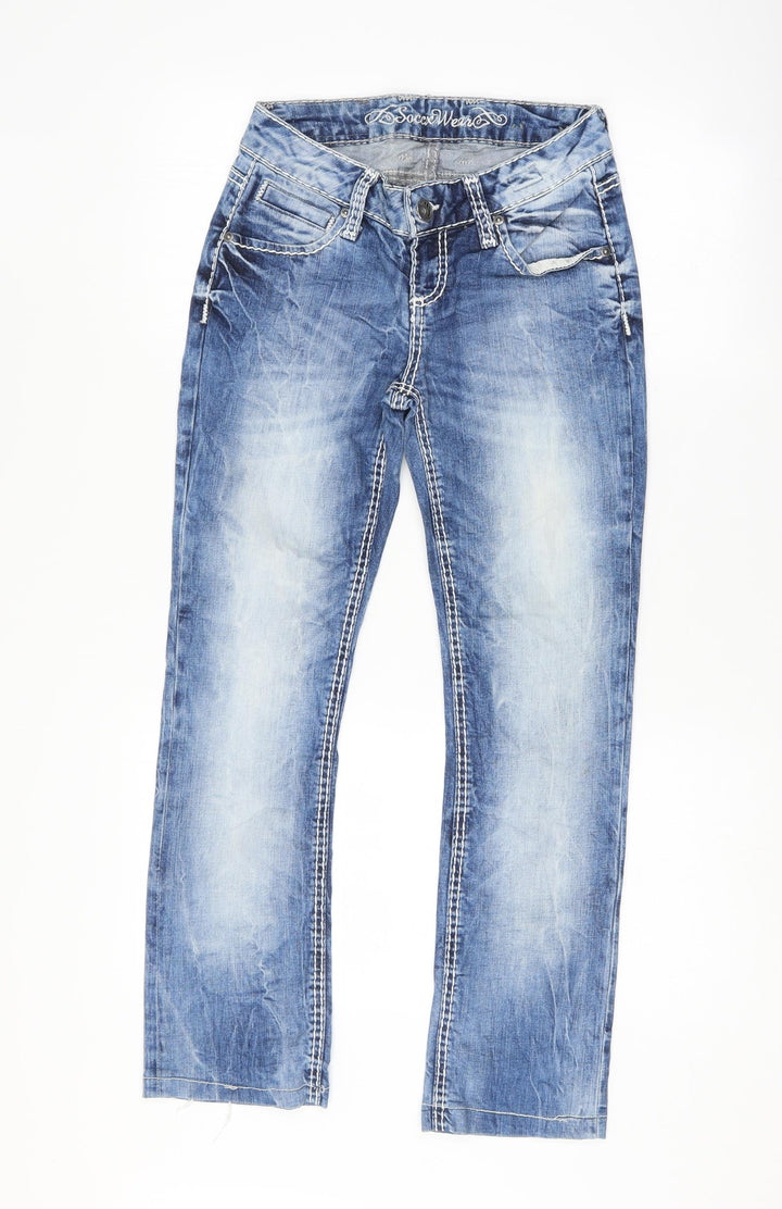 Soccx Womens Blue   Straight Jeans Size 27 L26 in