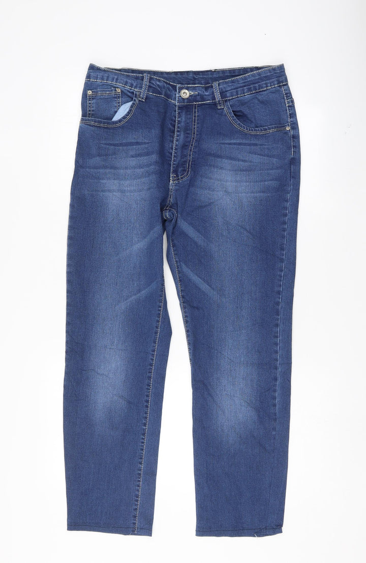 Preworn Womens Blue Straight Jeans Size 32 L27.5 in