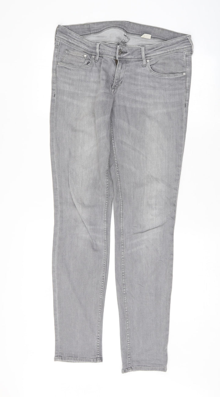 Preworn Womens Grey Straight Jeans Size 34 L33 in