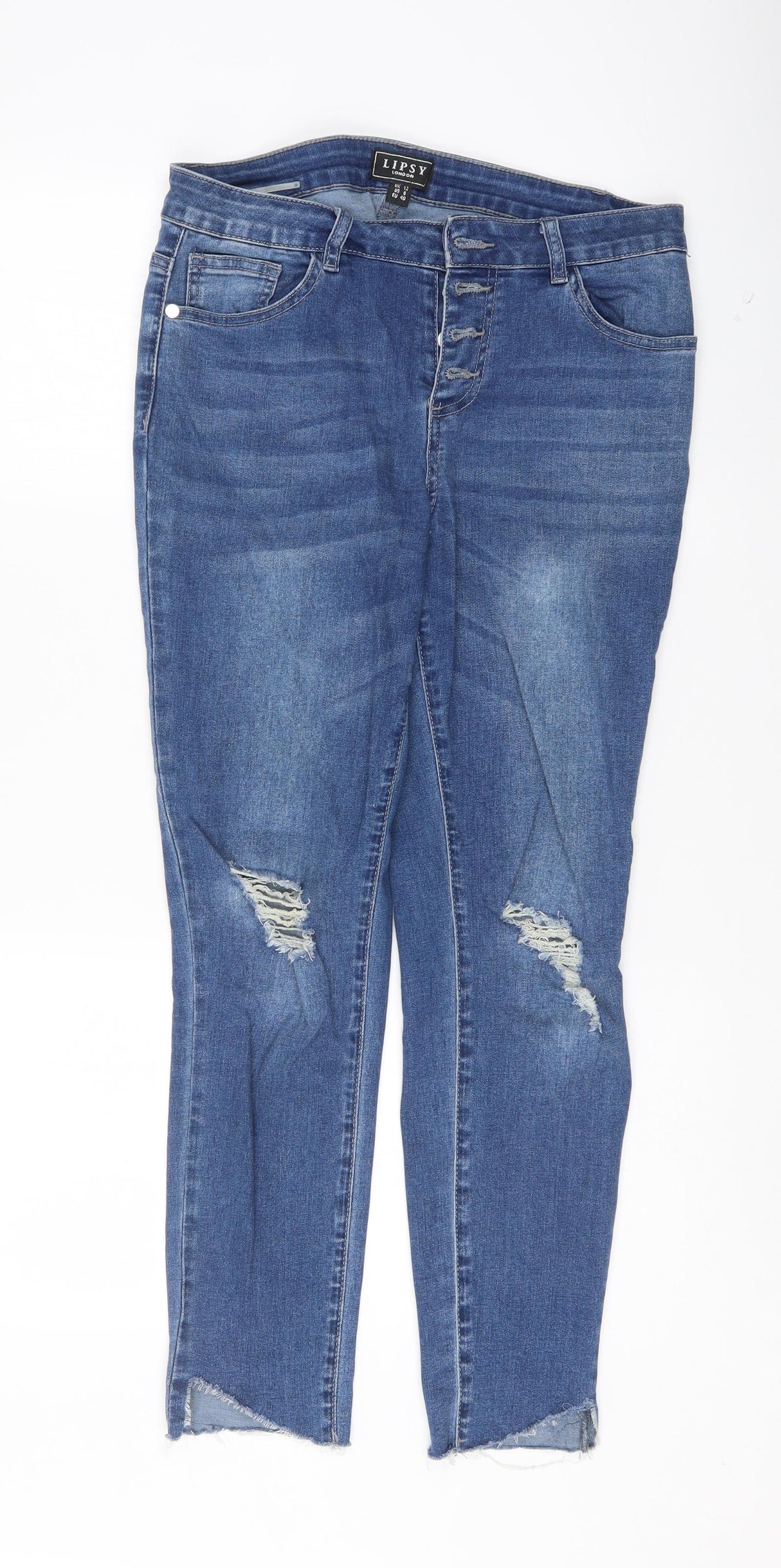 Lipsy Womens Blue   Skinny Jeans Size 12 L26 in
