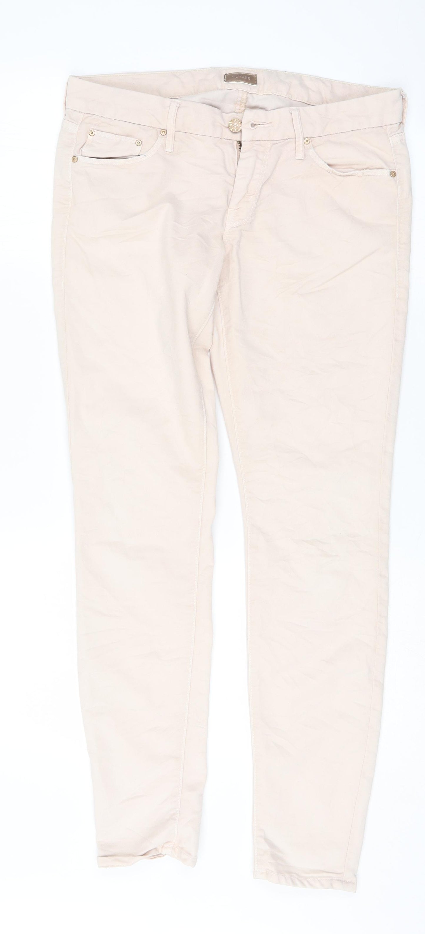 Mother Womens Pink   Skinny Jeans Size 34 L29.5 in