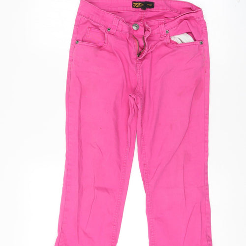 24/7 Womens Pink   Cropped Jeans Size 10 L20 in