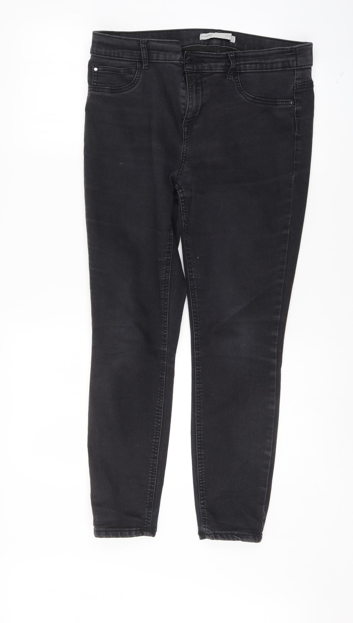 George Womens Black   Skinny Jeans Size 14 L27 in