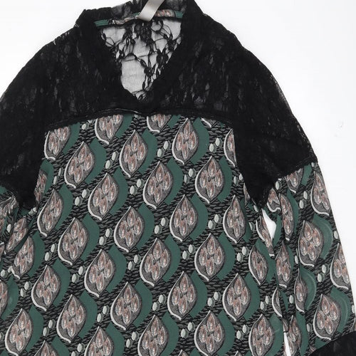 mismash Womens Green Argyle/Diamond  Shift  Size M