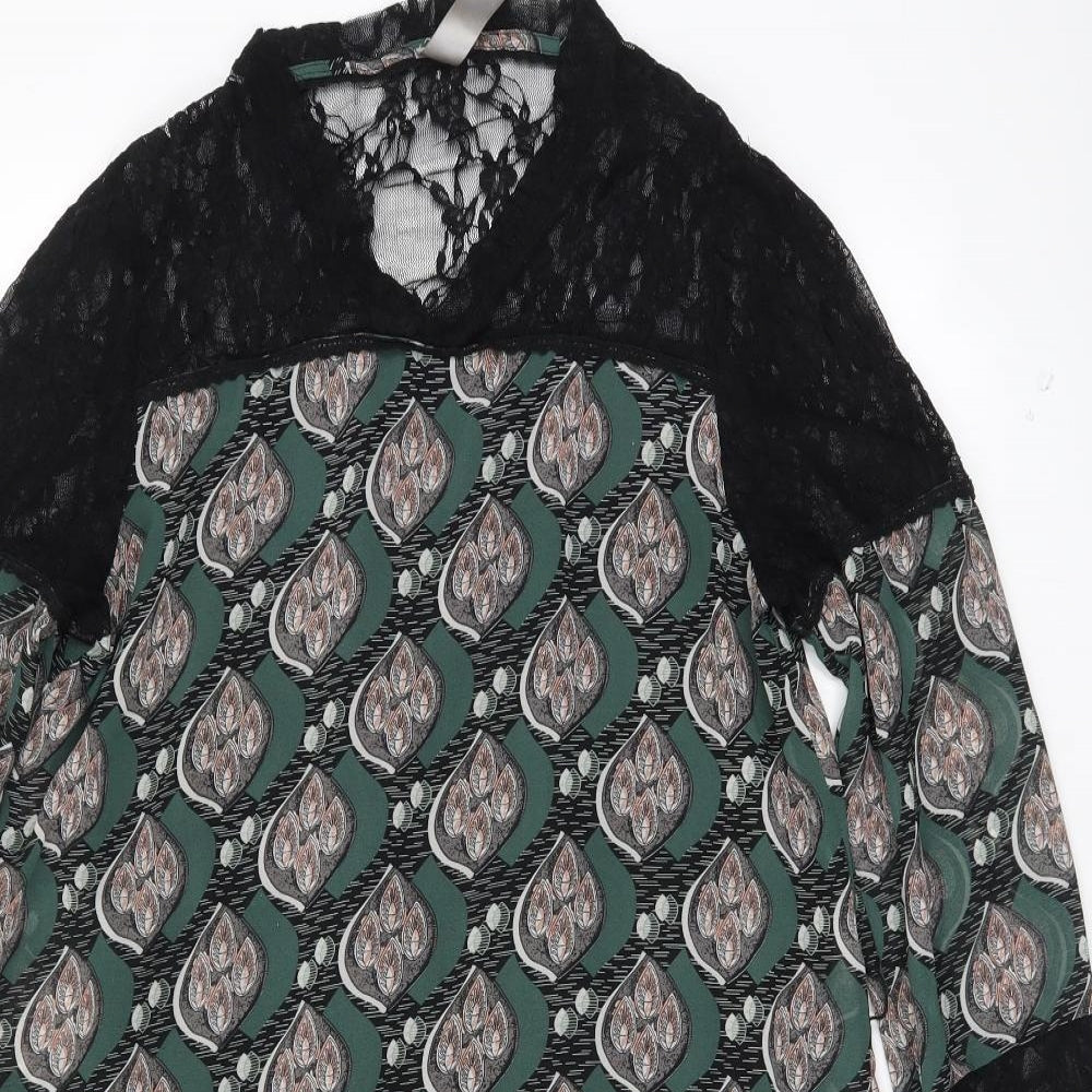 mismash Womens Green Argyle/Diamond  Shift  Size M