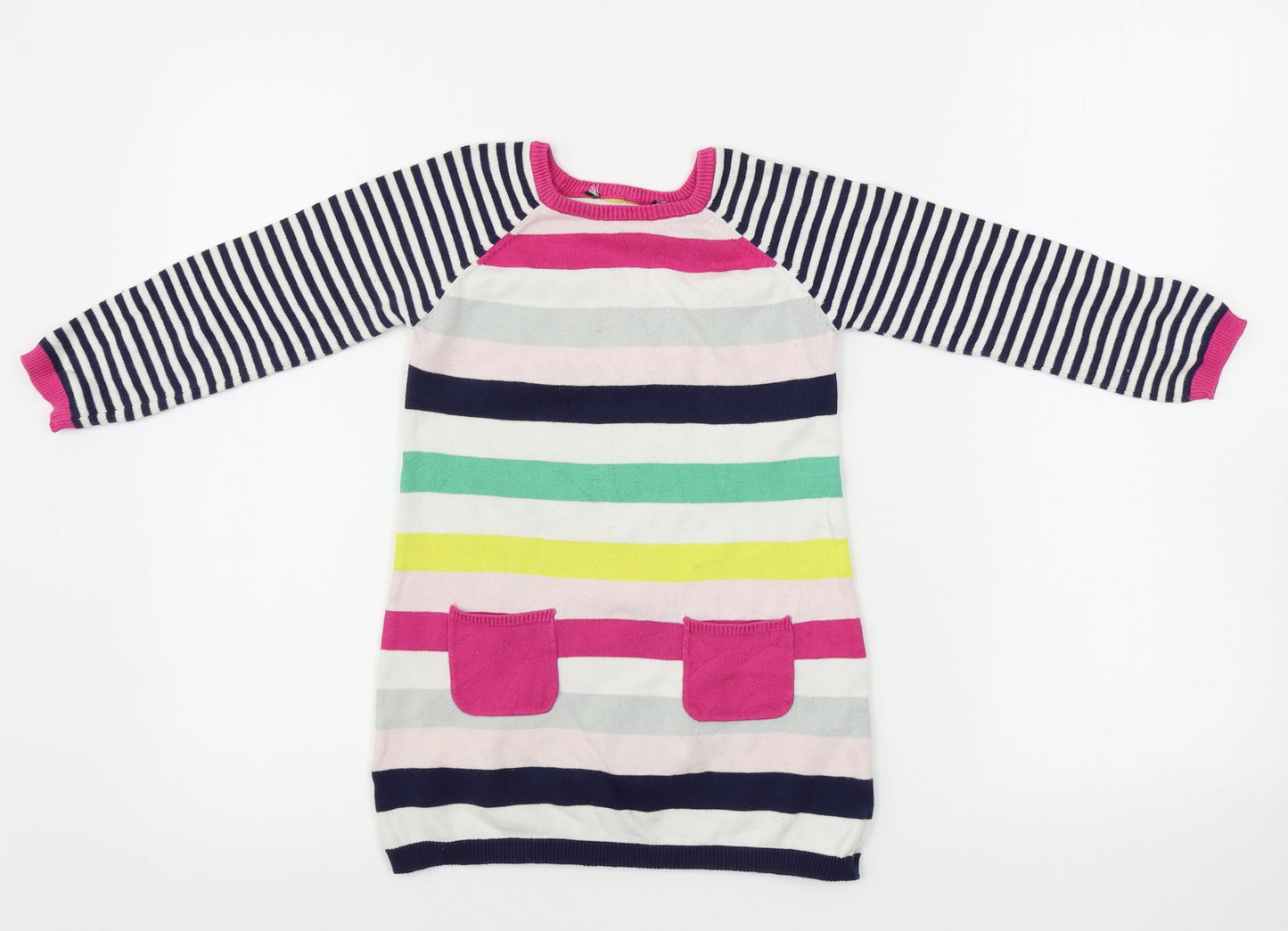 George  Girls White Striped  A-Line  Size 4-5 Years