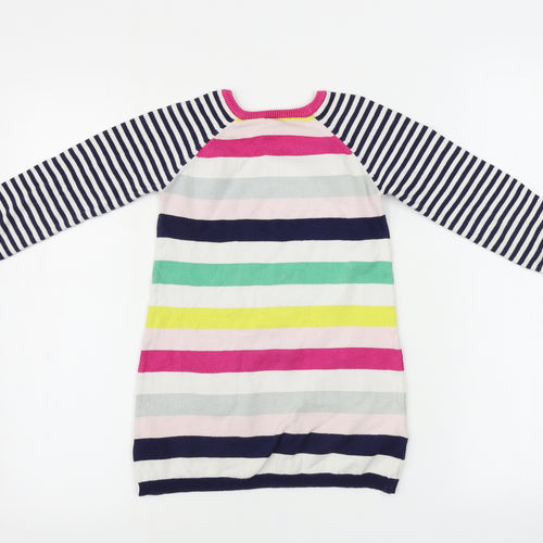 George  Girls White Striped  A-Line  Size 4-5 Years
