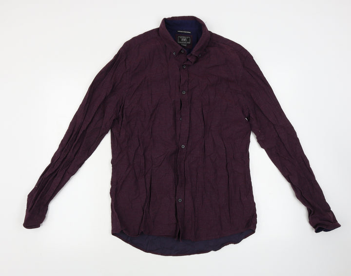 F&F Mens Red Button-Up Size M