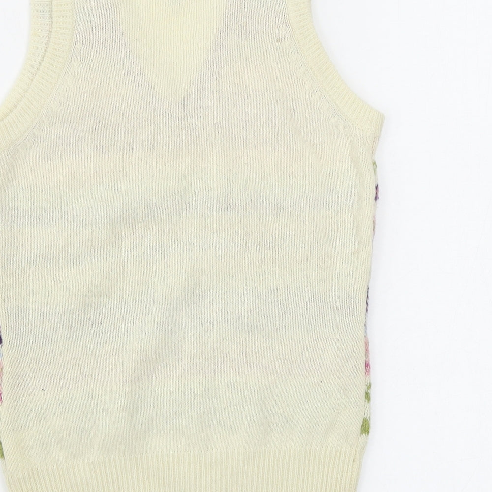 Joules  Womens Ivory Geometric  Vest Jumper Size 8
