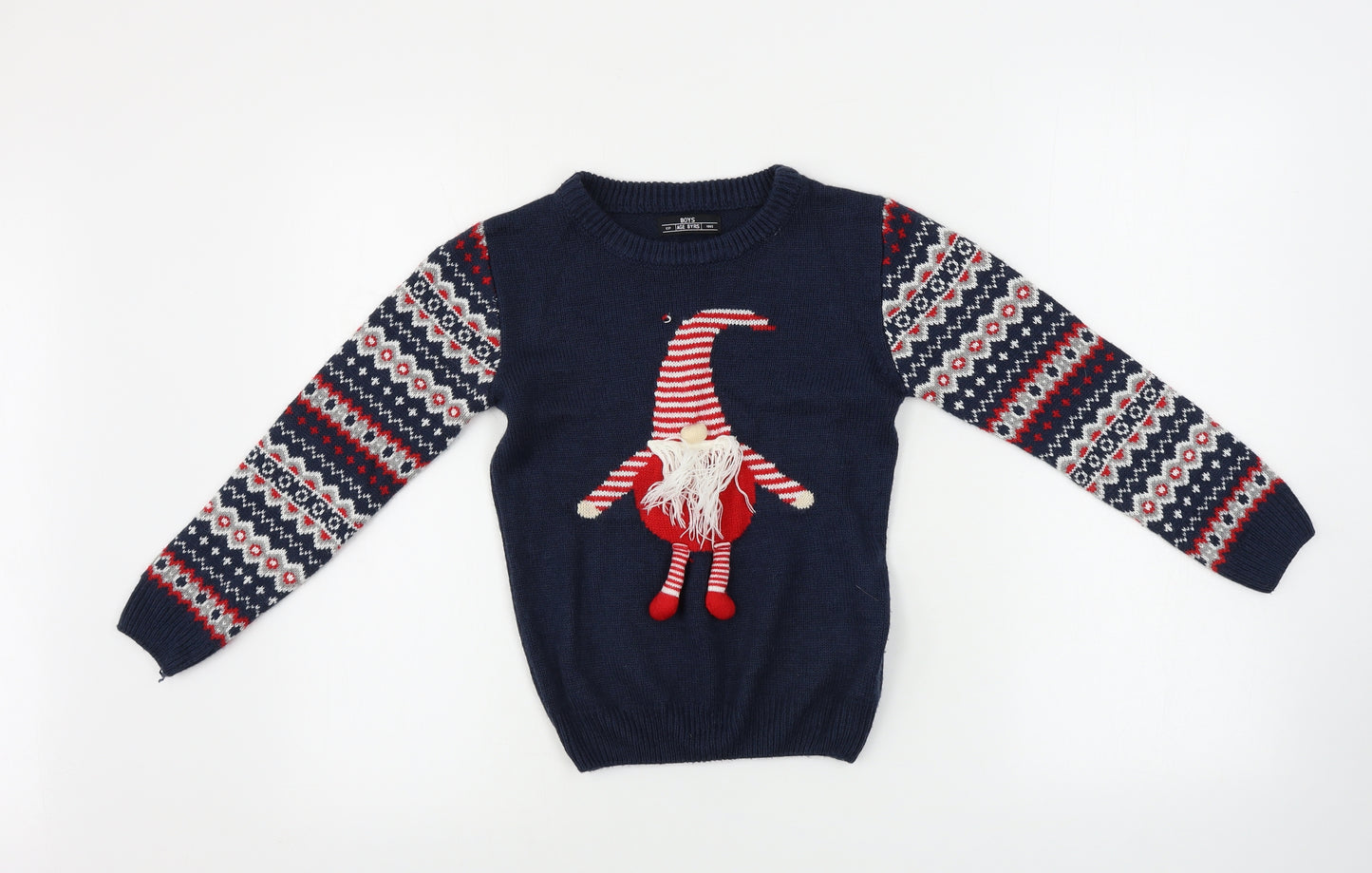 Matalan  Boys Blue   Pullover Jumper Size 8 Years  - Christmas Jumper