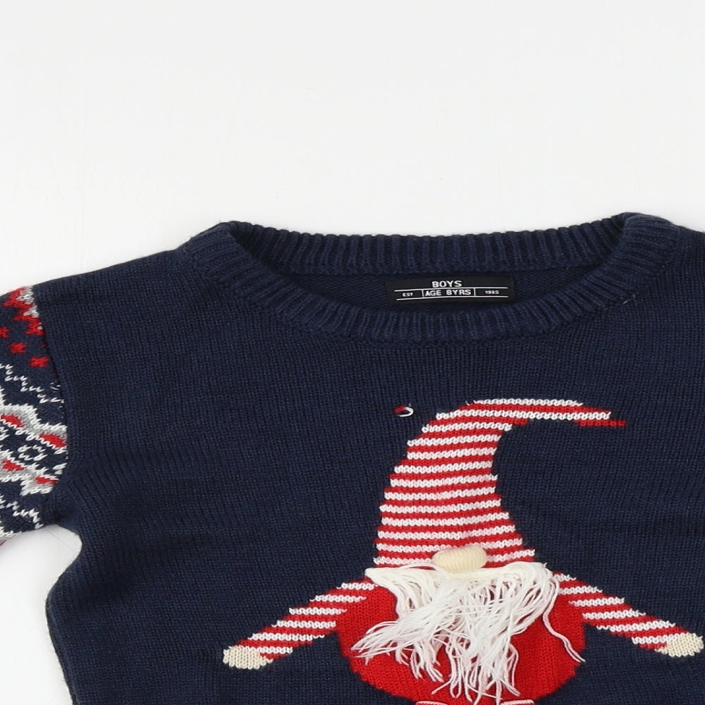Matalan  Boys Blue   Pullover Jumper Size 8 Years  - Christmas Jumper