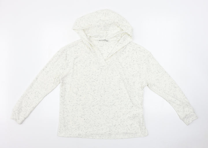 New Look Womens White Pullover Hoodie Size S