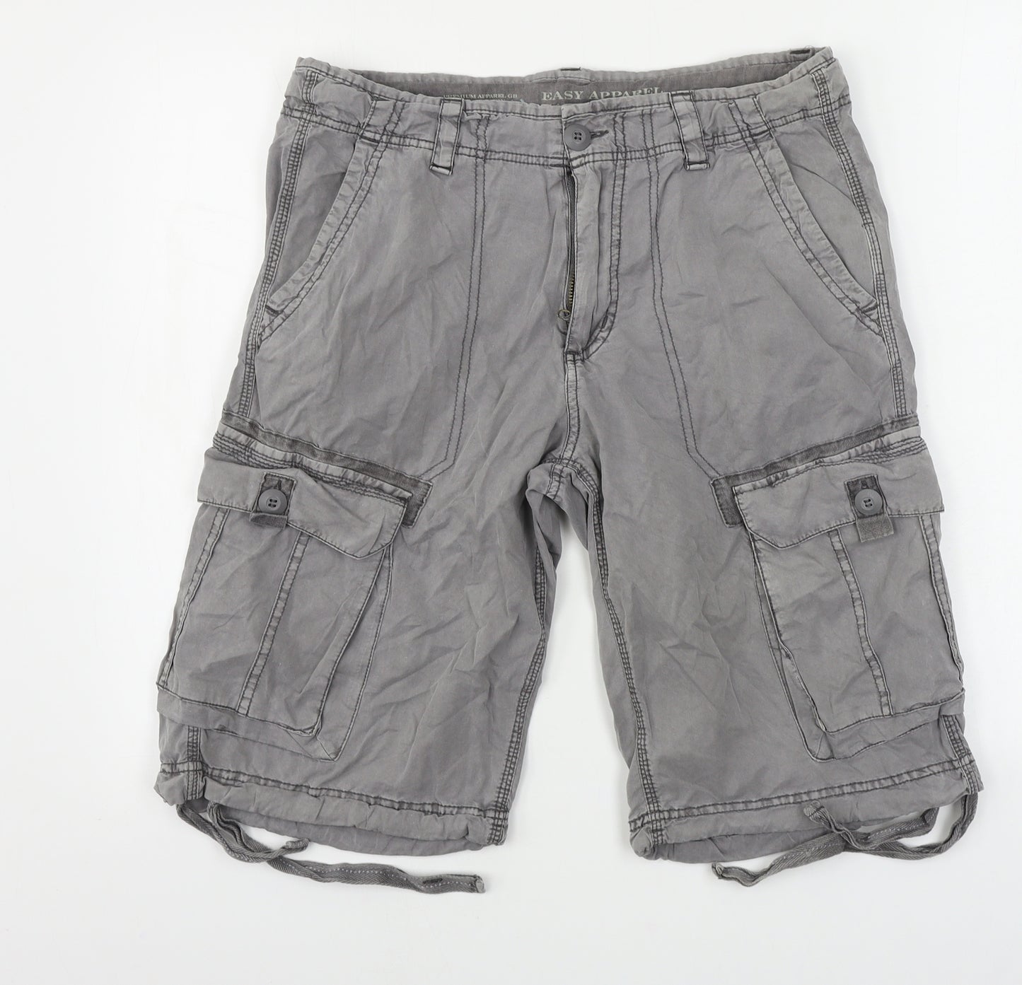 Easy Mens Grey   Chino Shorts Size 32 in