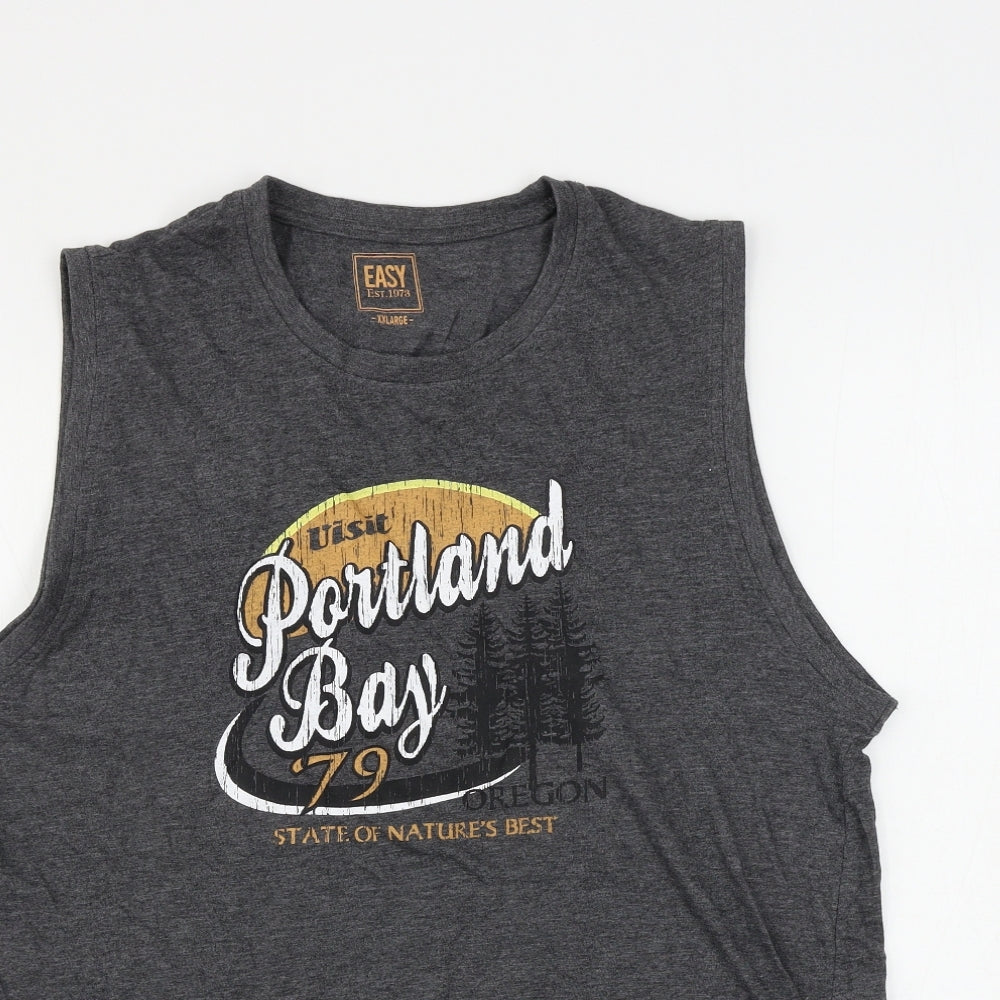 Easy Mens Grey    T-Shirt Size 2XL