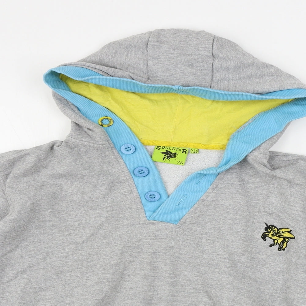 Soul Star Mens Grey   Pullover Hoodie Size XL