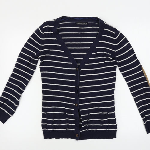 Atmosphere  Womens Blue Striped  Cardigan Jumper Size 8