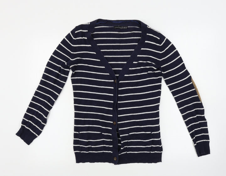 Atmosphere Womens Blue Striped Cardigan Jumper Size 8