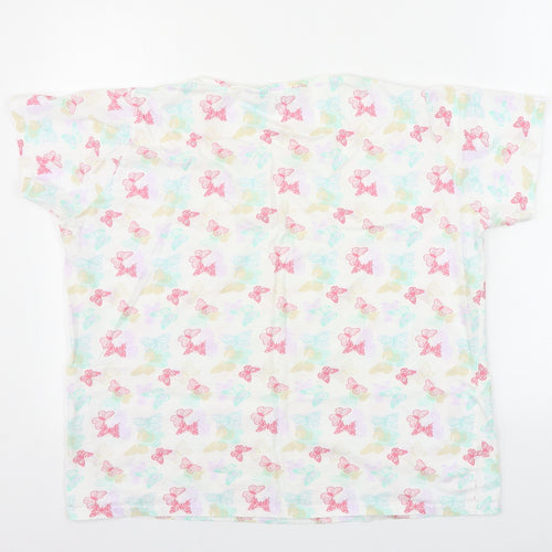 hle  Womens White   Basic T-Shirt Size L  - butterfly pattern