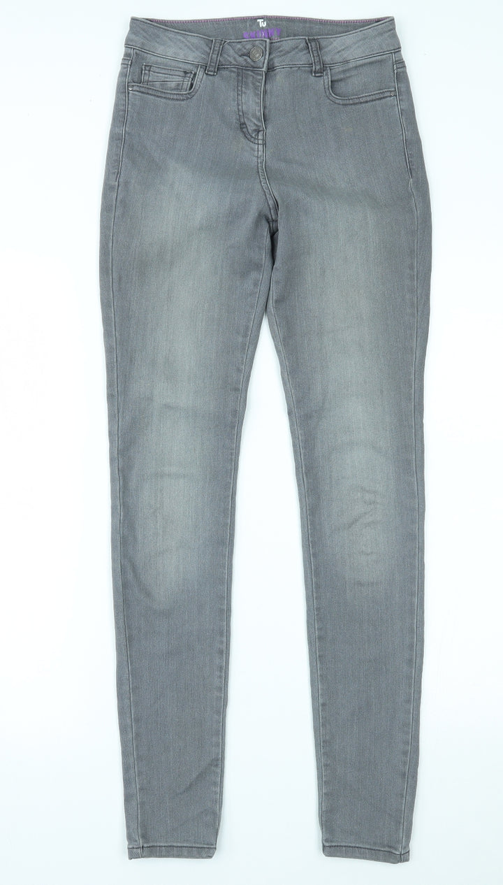 TU Womens Grey Denim Skinny Jeans Size 8 L30 in