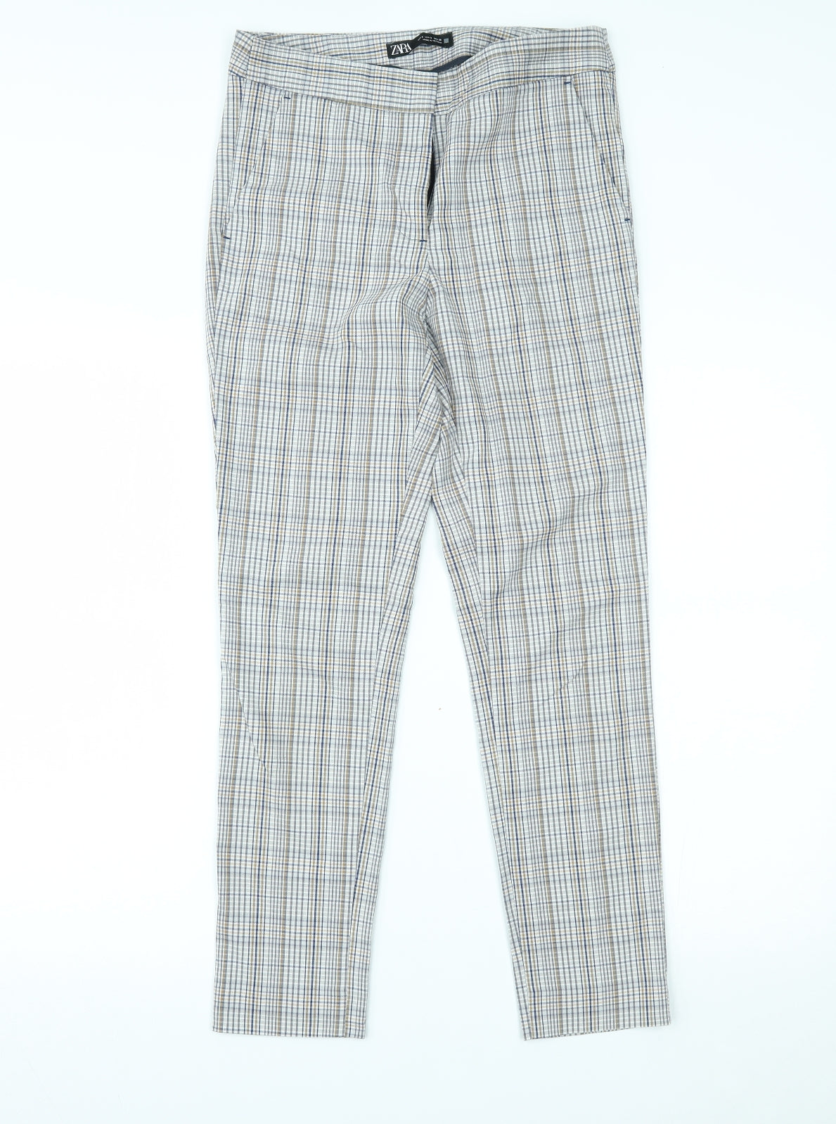 Zara Womens Multicoloured Plaid  Trousers  Size S L27 in