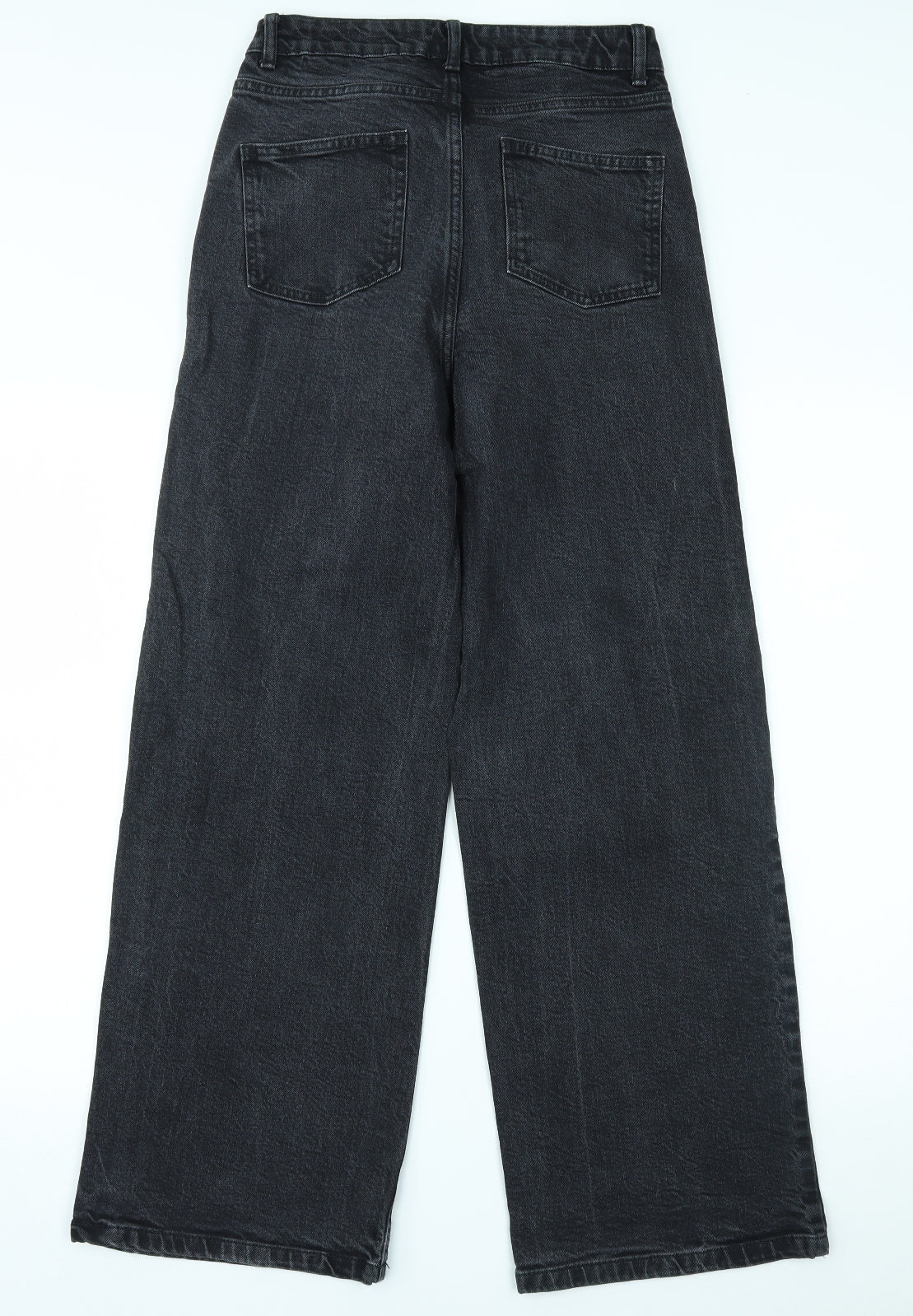 Marks and Spencer Womens Black  Denim Wide-Leg Jeans Size 8 L28 in