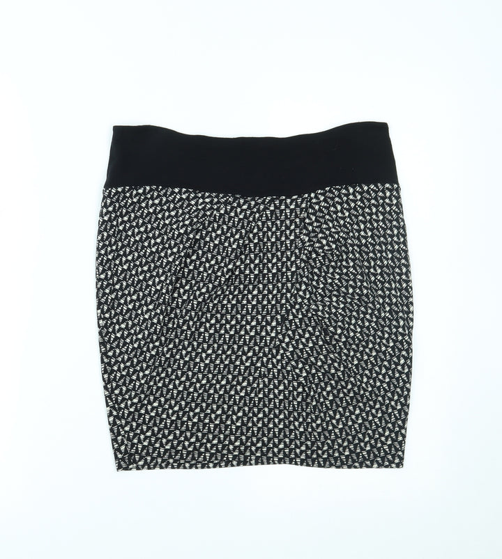NEXT Womens Black Geometric Maxi Skirt Size 6