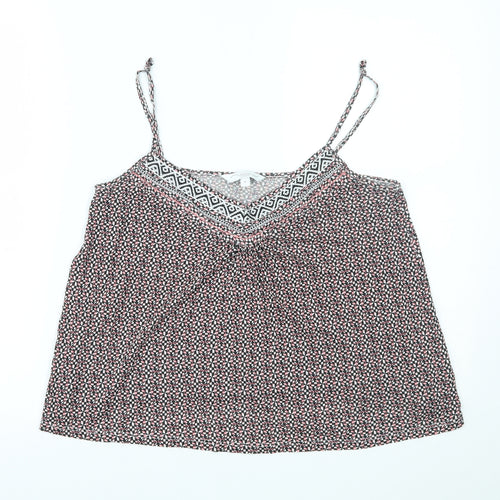 New Look Womens Pink Geometric  Cropped Tank Size 12