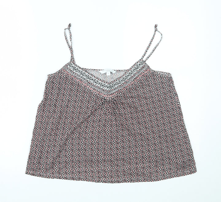New Look Womens Pink Geometric Cropped Tank Size 12