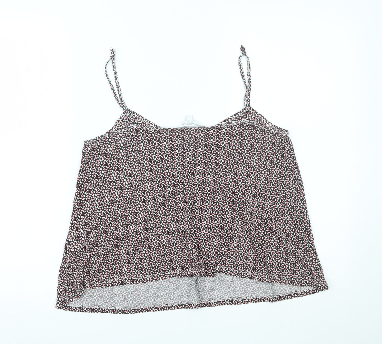 New Look Womens Pink Geometric  Cropped Tank Size 12