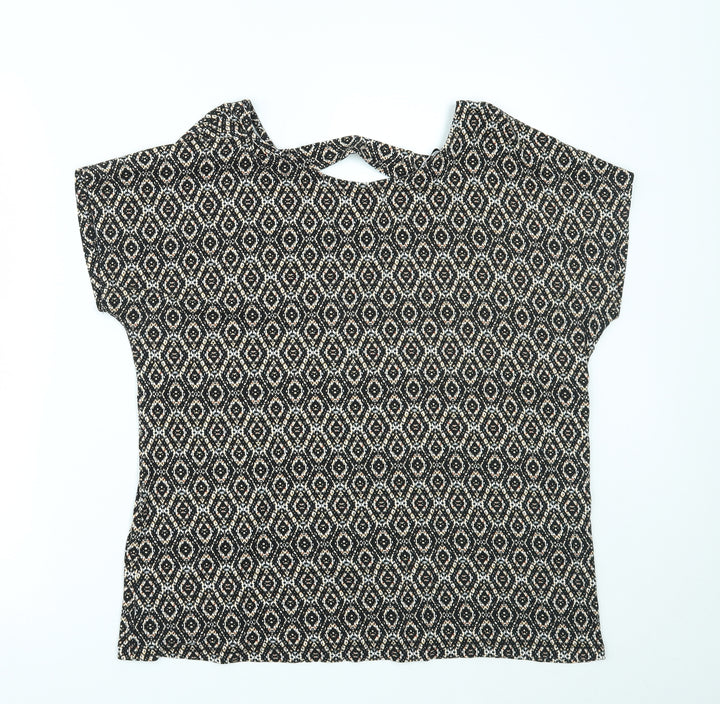 TU Womens Multicoloured Geometric Basic T-Shirt Size 14