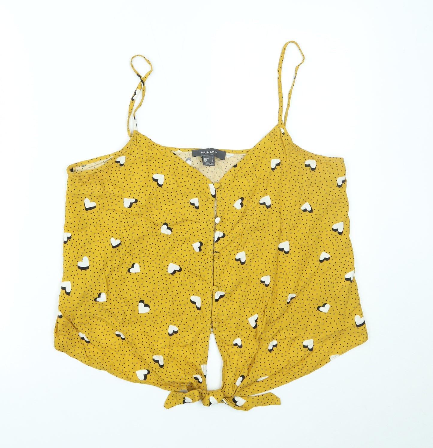 Primark Womens Yellow Polka Dot  Camisole Tank Size 14