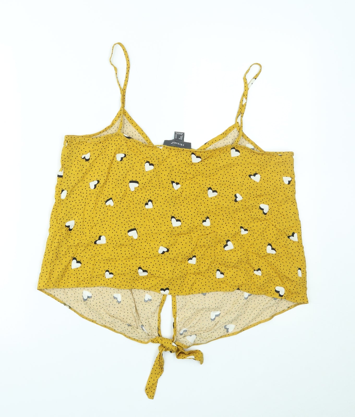 Primark Womens Yellow Polka Dot  Camisole Tank Size 14
