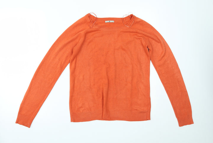 TU Womens Orange Basic Blouse Size 10