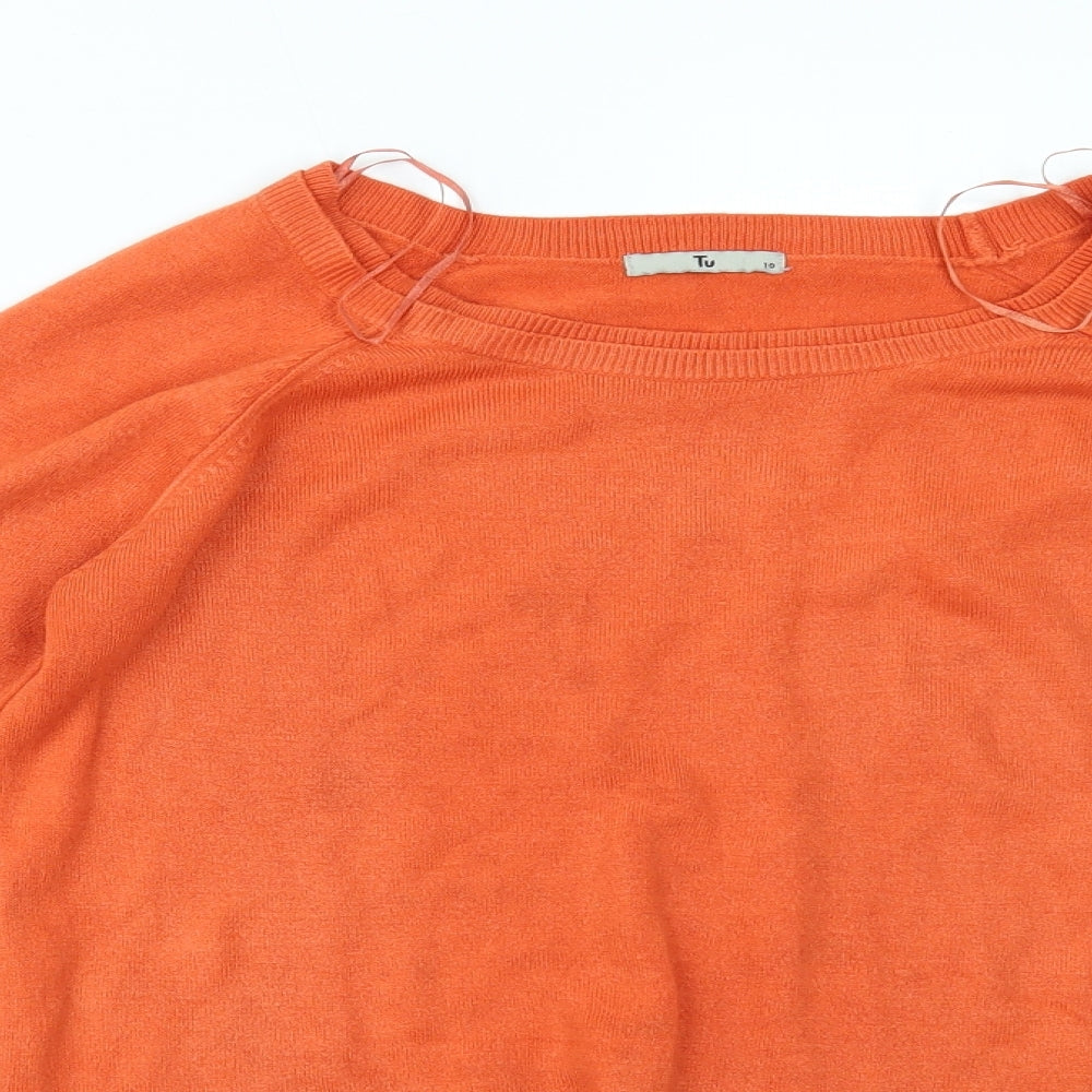 TU Womens Orange   Basic Blouse Size 10