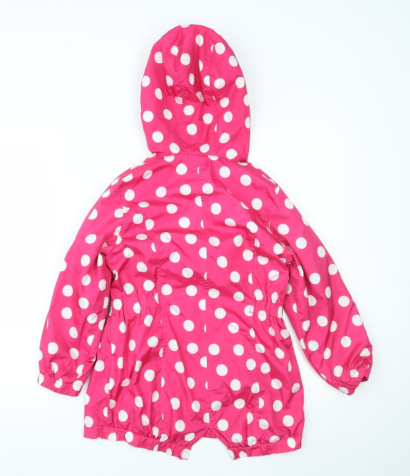 Matalan Girls Pink Polka Dot  Rain Coat Coat Size 8-9 Years