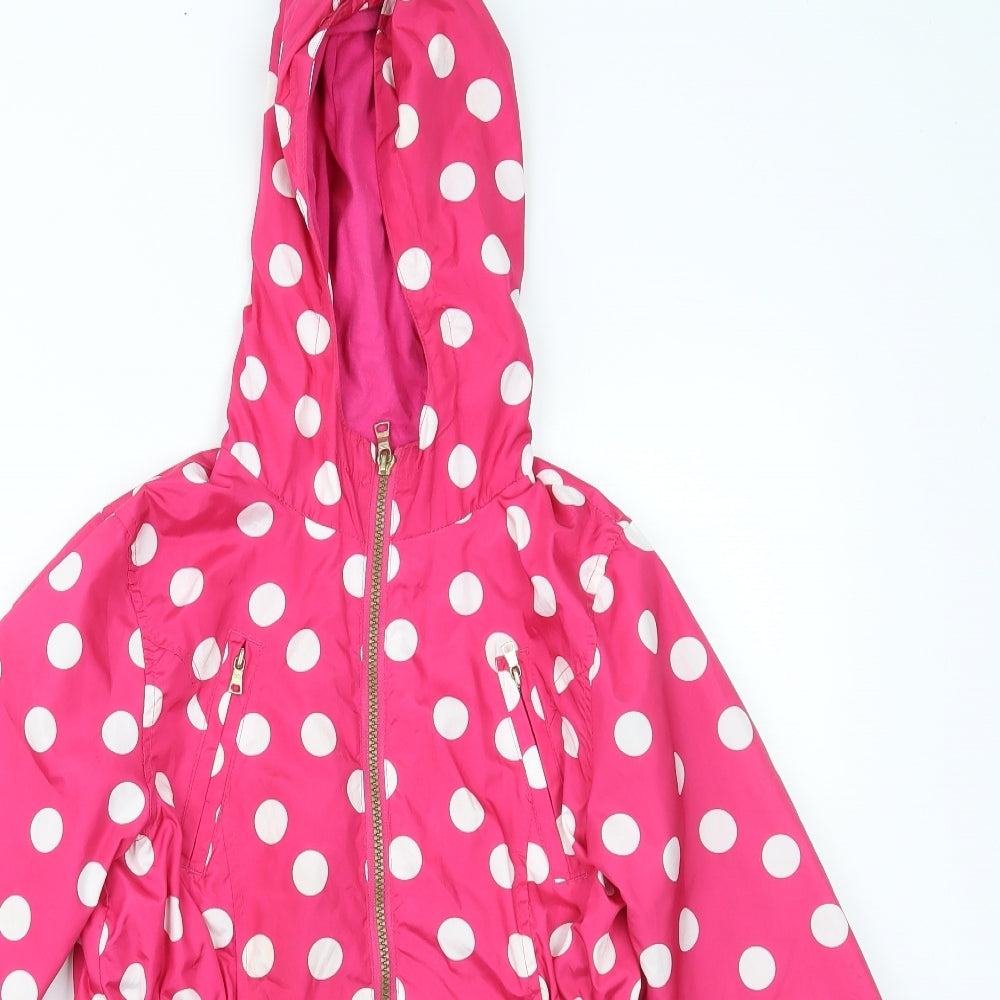 Matalan Girls Pink Polka Dot  Rain Coat Coat Size 8-9 Years