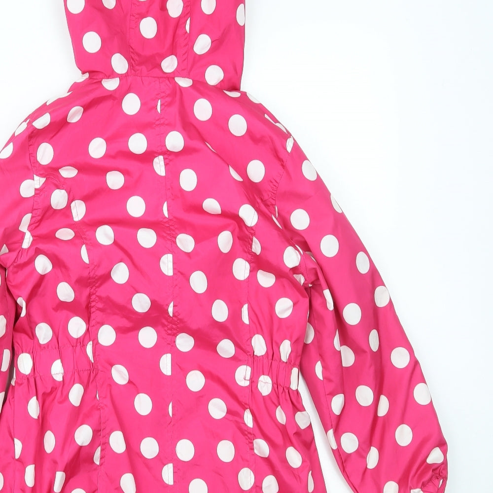 Matalan Girls Pink Polka Dot  Rain Coat Coat Size 8-9 Years