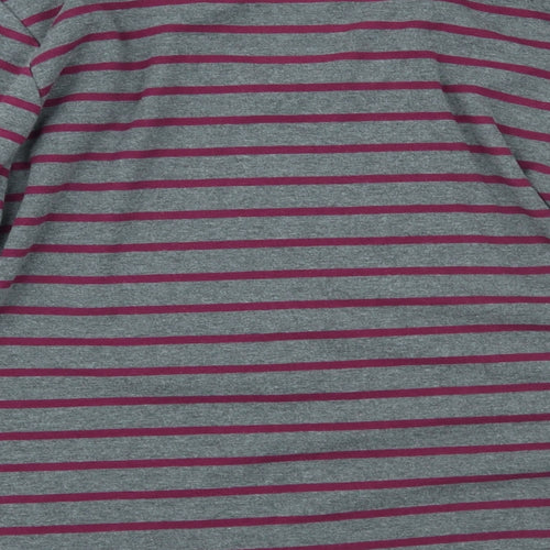 ALEXARA Womens Grey Striped  Basic Blouse Size 16
