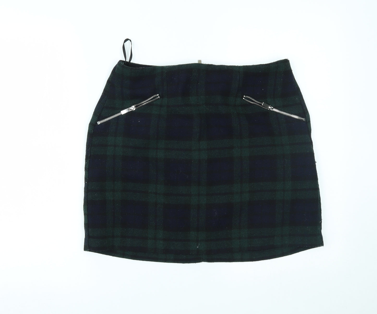 New Look Womens Green Plaid  Mini Skirt Size 12