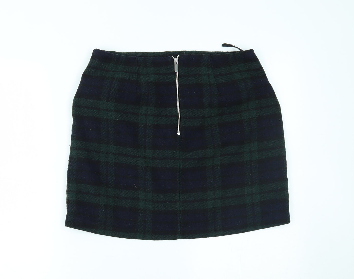 New Look Womens Green Plaid  Mini Skirt Size 12