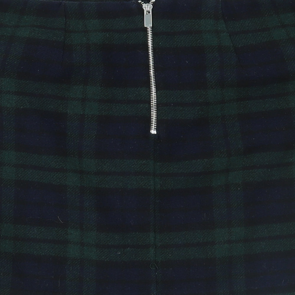New Look Womens Green Plaid  Mini Skirt Size 12